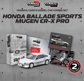 Honda Ballade Sports MUGEN CR-X PRO, silver / Includes 1 pack of Tarmac Cards with 2 collectible trading cards